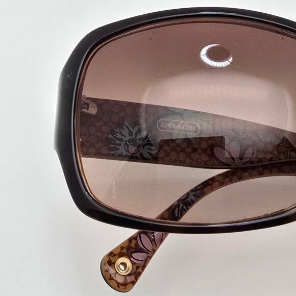 Coach Peony S471 Tortoise Frame Light Brown Gradient Lens Sunglasses 59-16-125 - Picture 15 of 15